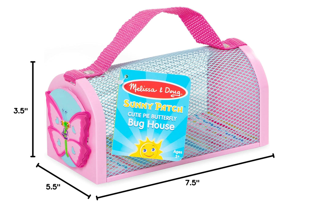 Melissa & Doug Sunny Patch Cutie Pie Butterfly Bug House – Outdoor Toy with Handle and Easy-Access Door for Kids 3+