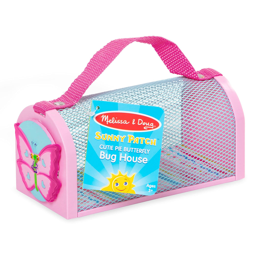 Melissa & Doug Sunny Patch Cutie Pie Butterfly Bug House – Outdoor Toy with Handle and Easy-Access Door for Kids 3+