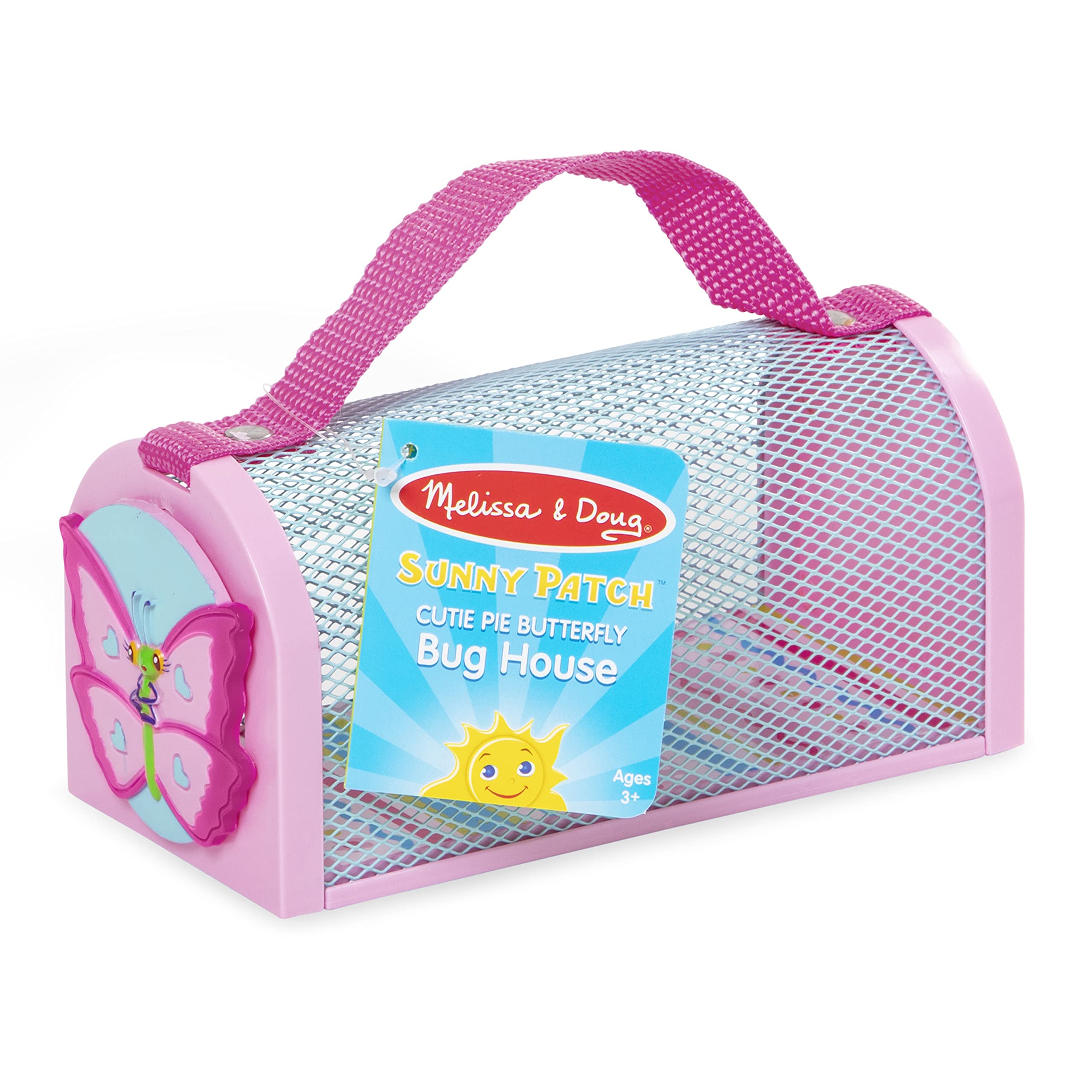 Melissa & Doug Sunny Patch Cutie Pie Butterfly Bug House – Outdoor Toy with Handle and Easy-Access Door for Kids 3+