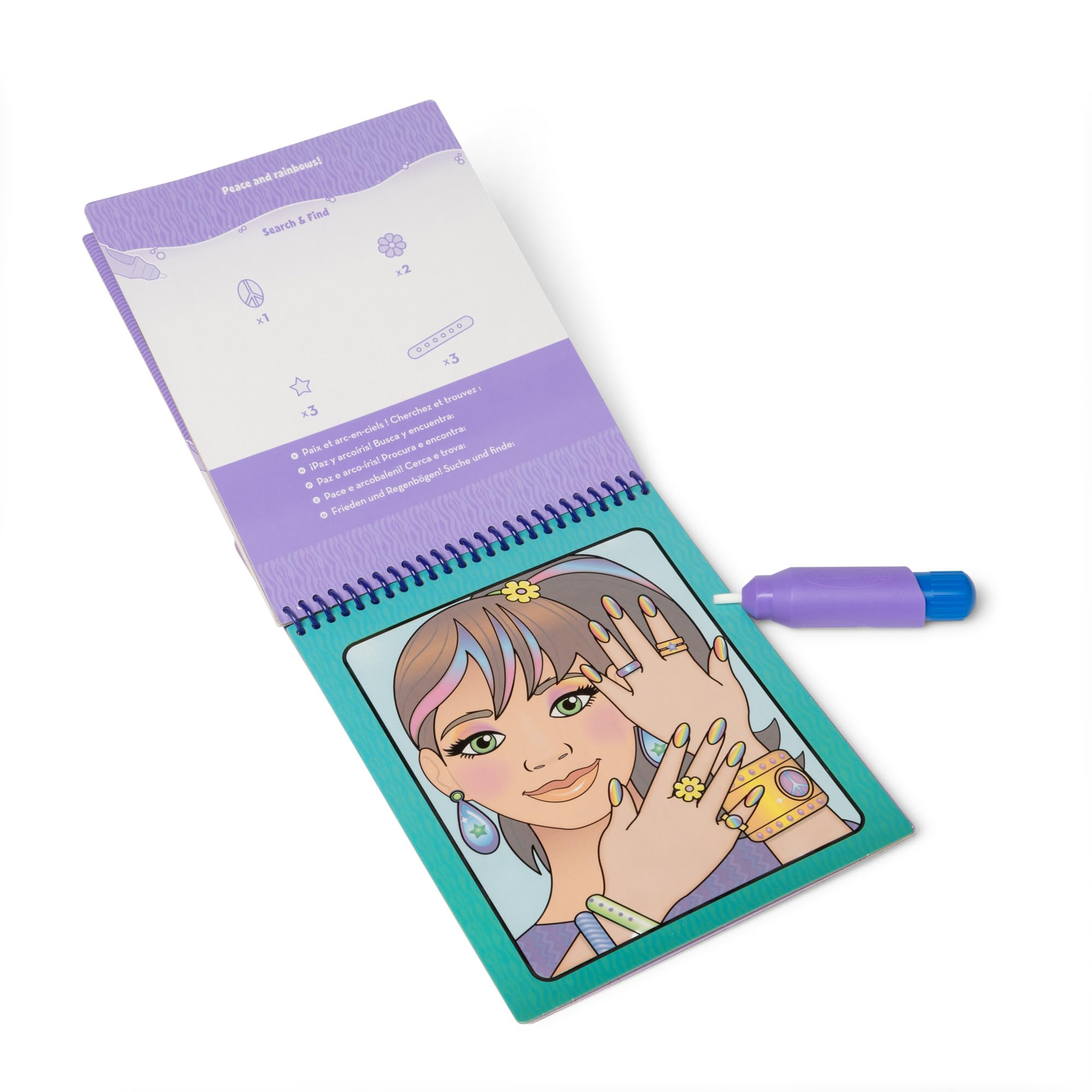 Melissa & Doug Water Wow! Makeup & Manicures - Reusable Water Reveal Travel Book for Kids 3+