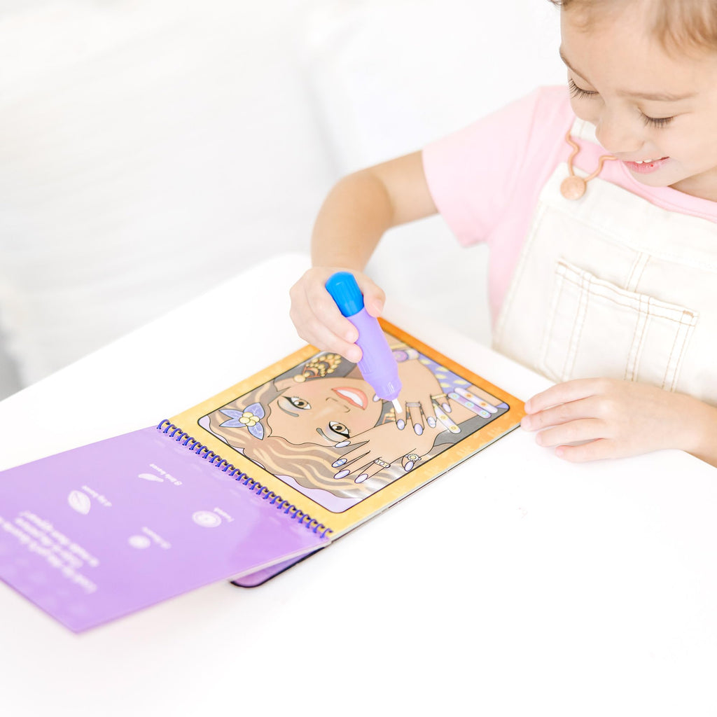 Melissa & Doug Water Wow! Makeup & Manicures - Reusable Water Reveal Travel Book for Kids 3+