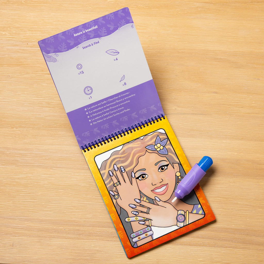 Melissa & Doug Water Wow! Makeup & Manicures - Reusable Water Reveal Travel Book for Kids 3+