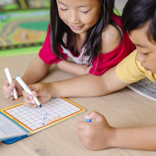 Melissa & Doug Write-On Reusable Games Activity Book – 17 Travel Games with Dry-Erase Markers, Ages 6+