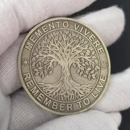 Memento Mori Challenge Coin – Bronze Stoic Token with Amor Fati Design for Daily Reflection & EDC