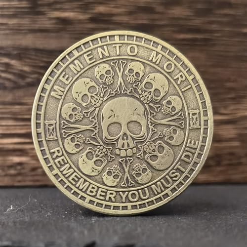 Memento Mori Challenge Coin – Bronze Stoic Token with Amor Fati Design for Daily Reflection & EDC