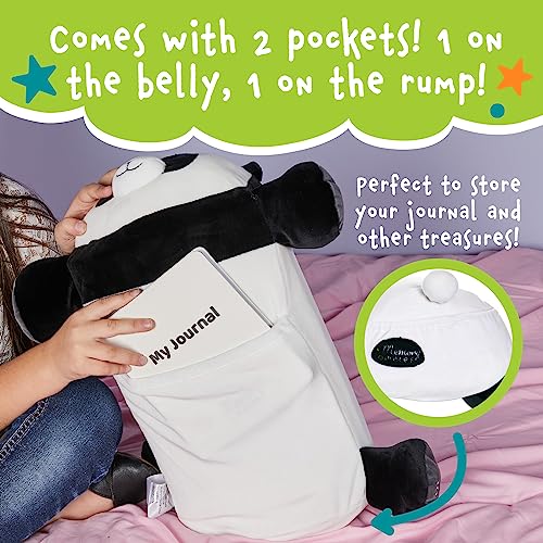MEMORY MATES Booski the Panda – 15-Inch Memory Foam Plush with Hidden Journal Pocket