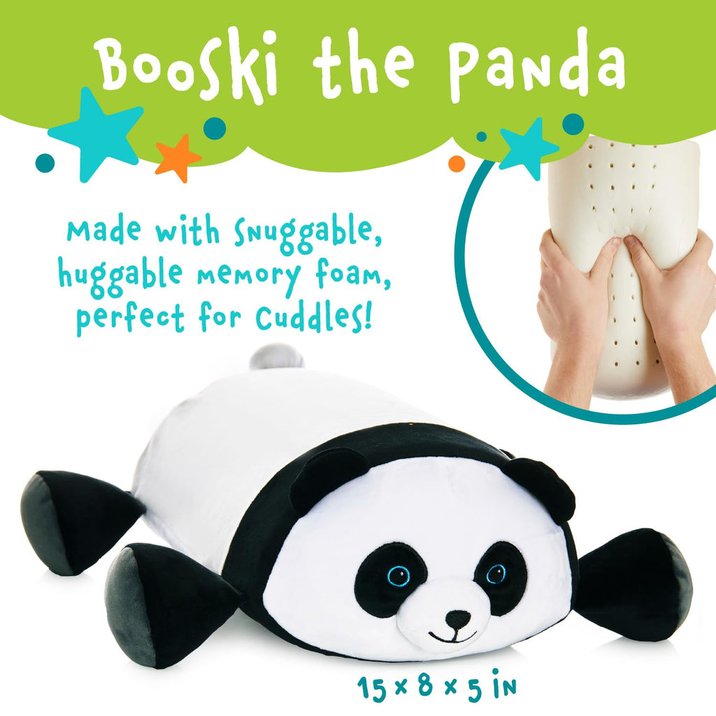 MEMORY MATES Booski the Panda – 15-Inch Memory Foam Plush with Hidden Journal Pocket