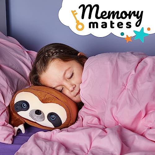 MEMORY MATES Lynn the Sloth Memory Foam Pillow Plush with Diary and Storage Pockets, 15-Inch Stuffed Animal