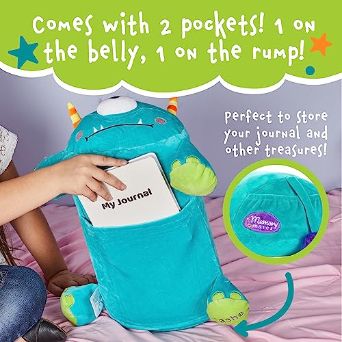 MEMORY MATES Tata the One-Eyed Monster: 15-Inch Memory Foam Pillow Plush with Hidden Diary Pocket
