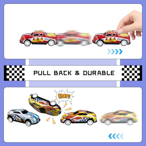 MEMOVAN 24-Piece Race Car Cake Toppers Set with Checkered Flags and Trophy for Racing Birthday Party