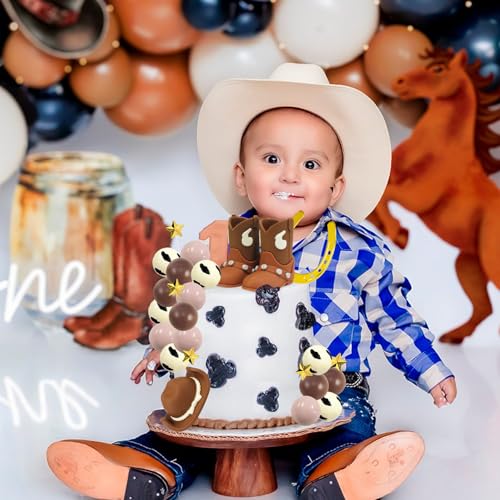 MEMOVAN 24PCS Cowboy Rodeo Cake Topper - Western Cake Decorations Set