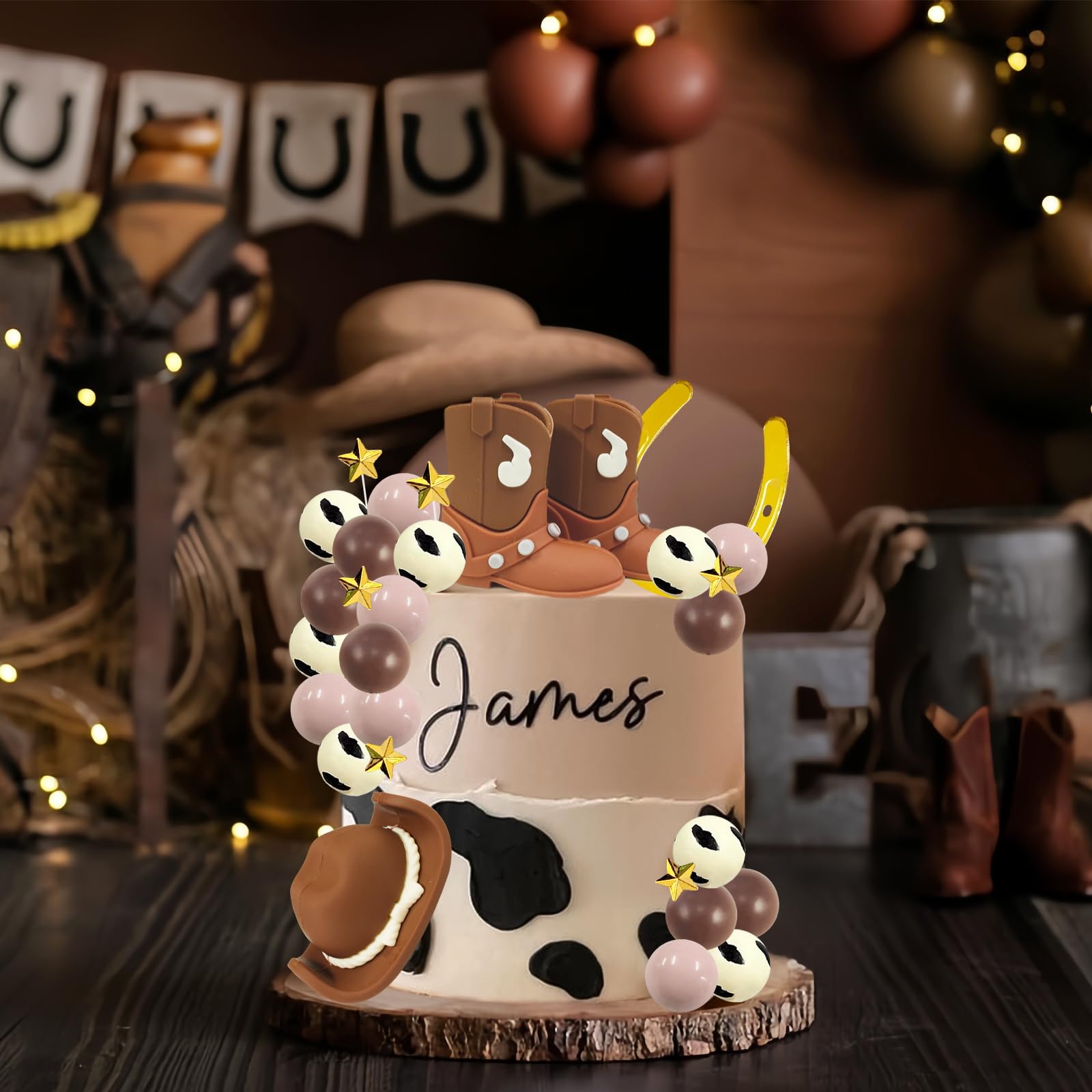 MEMOVAN 24PCS Cowboy Rodeo Cake Topper - Western Cake Decorations Set