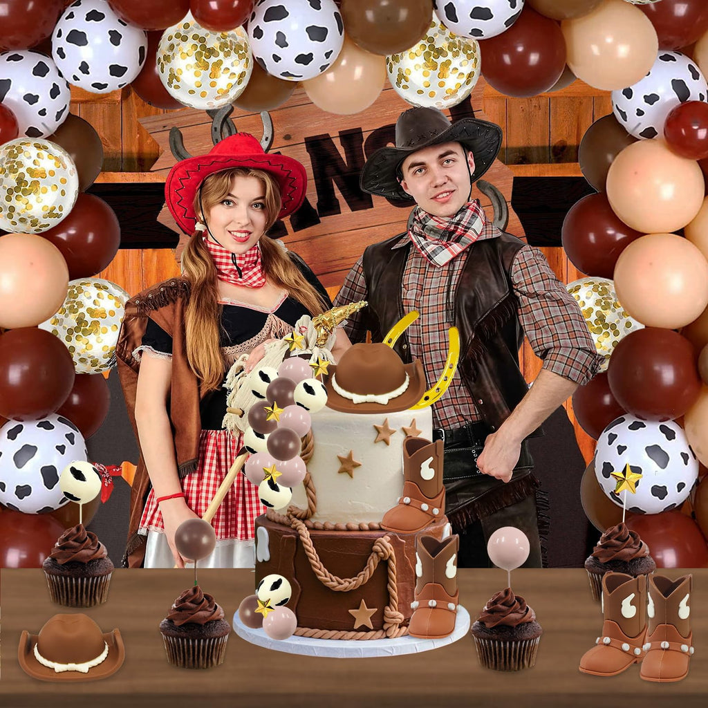 MEMOVAN 24PCS Cowboy Rodeo Cake Topper - Western Cake Decorations Set