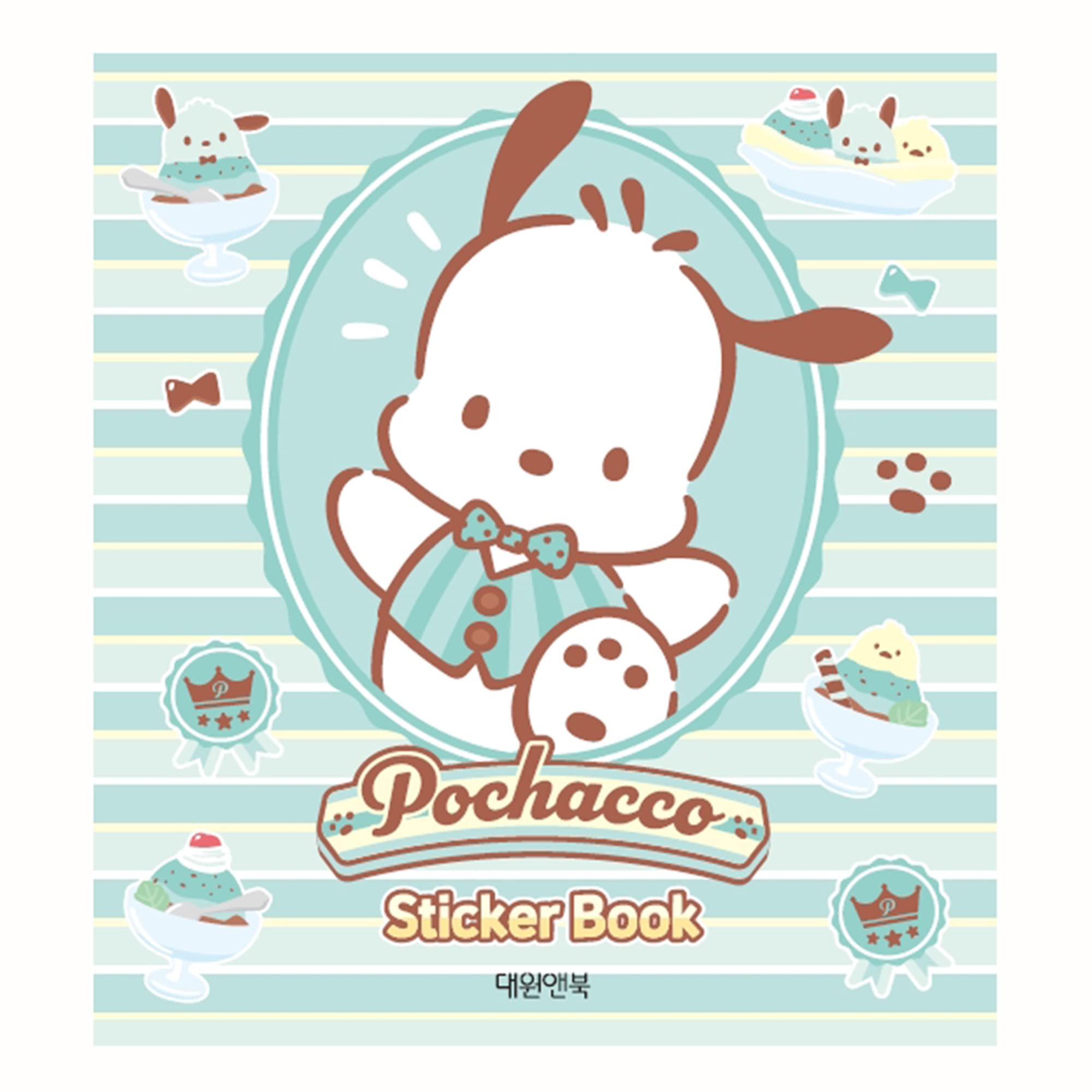 MENBLY Pochacco Sticker Minibook - 24 Unique Vinyl Stickers for Scrapbooking & Decor