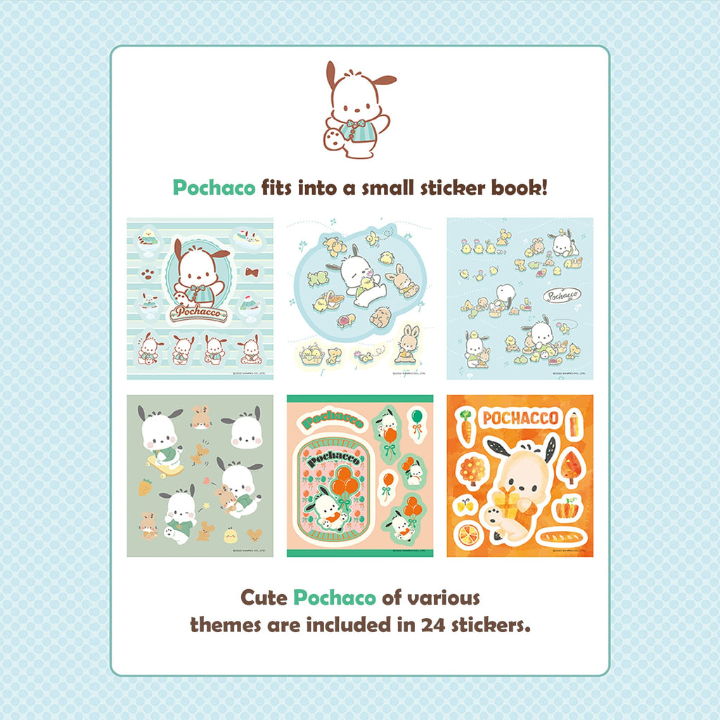 MENBLY Pochacco Sticker Minibook - 24 Unique Vinyl Stickers for Scrapbooking & Decor