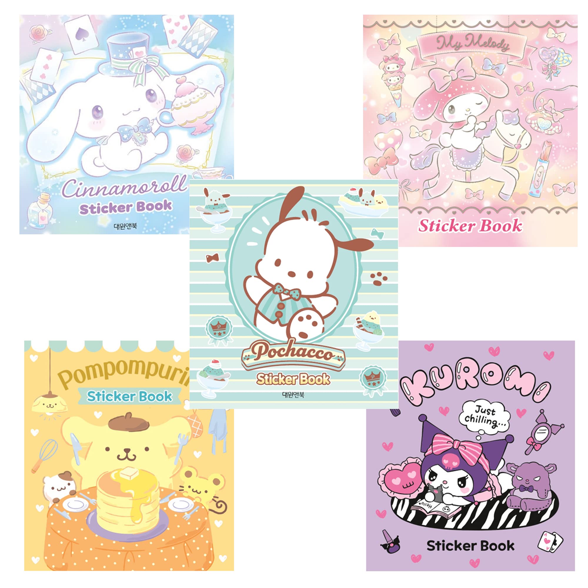 MENBLY Pochacco Sticker Minibook - 24 Unique Vinyl Stickers for Scrapbooking & Decor