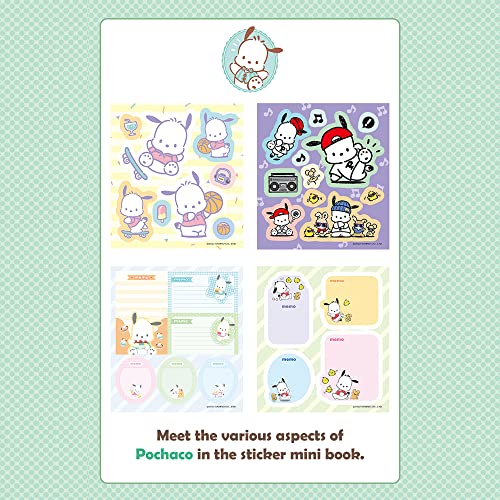 MENBLY Pochacco Sticker Minibook - 24 Unique Vinyl Stickers for Scrapbooking & Decor