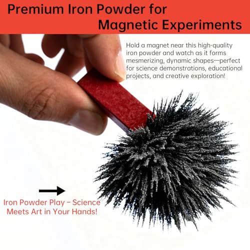 Meng Di Iron Filings Powder 18 oz – Magnetic Iron Powder for STEM, Slime, and Science Experiments