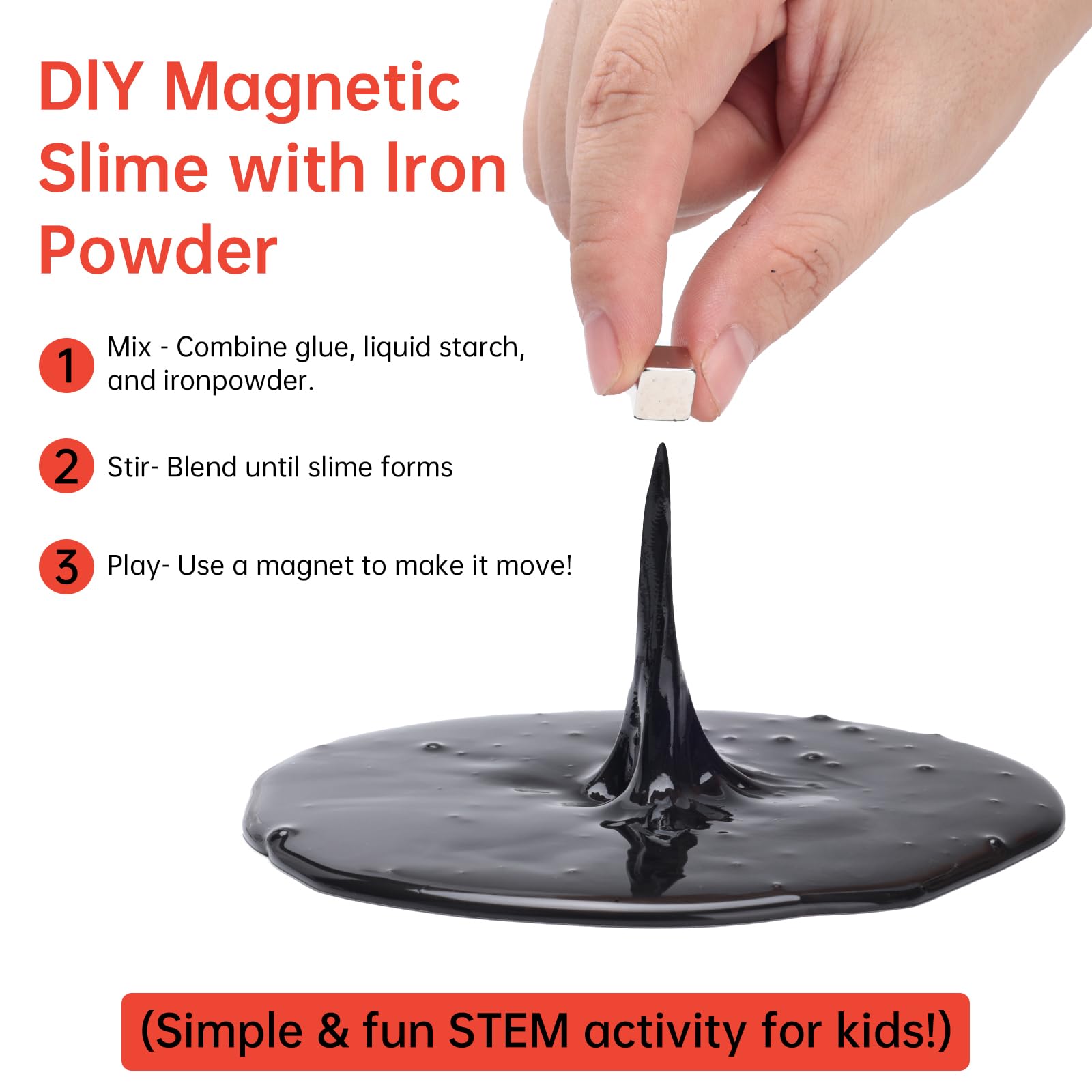 Meng Di Iron Filings Powder 18 oz – Magnetic Iron Powder for STEM, Slime, and Science Experiments