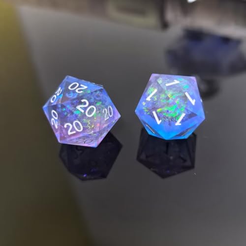 Meokkaebi Roll of Fate D20 Dice Set – Guaranteed Critical Hits or Epic Fails (Blue/Purple)