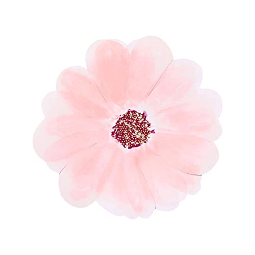 Meri Meri Flower Garden Floral Paper Plates – Pack of 8 Disposable Dinner Plates with Gold Foil Detail