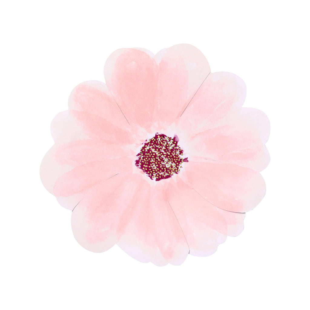 Meri Meri Flower Garden Floral Paper Plates – Pack of 8 Disposable Dinner Plates with Gold Foil Detail