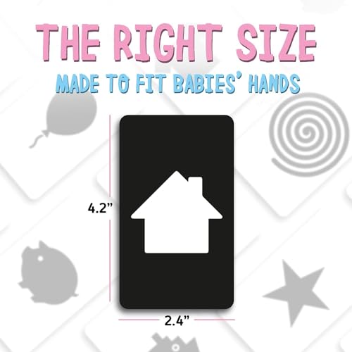 Merka High Contrast Baby Flash Cards - 50-Pack Black & White Visual Stimulation for Newborns