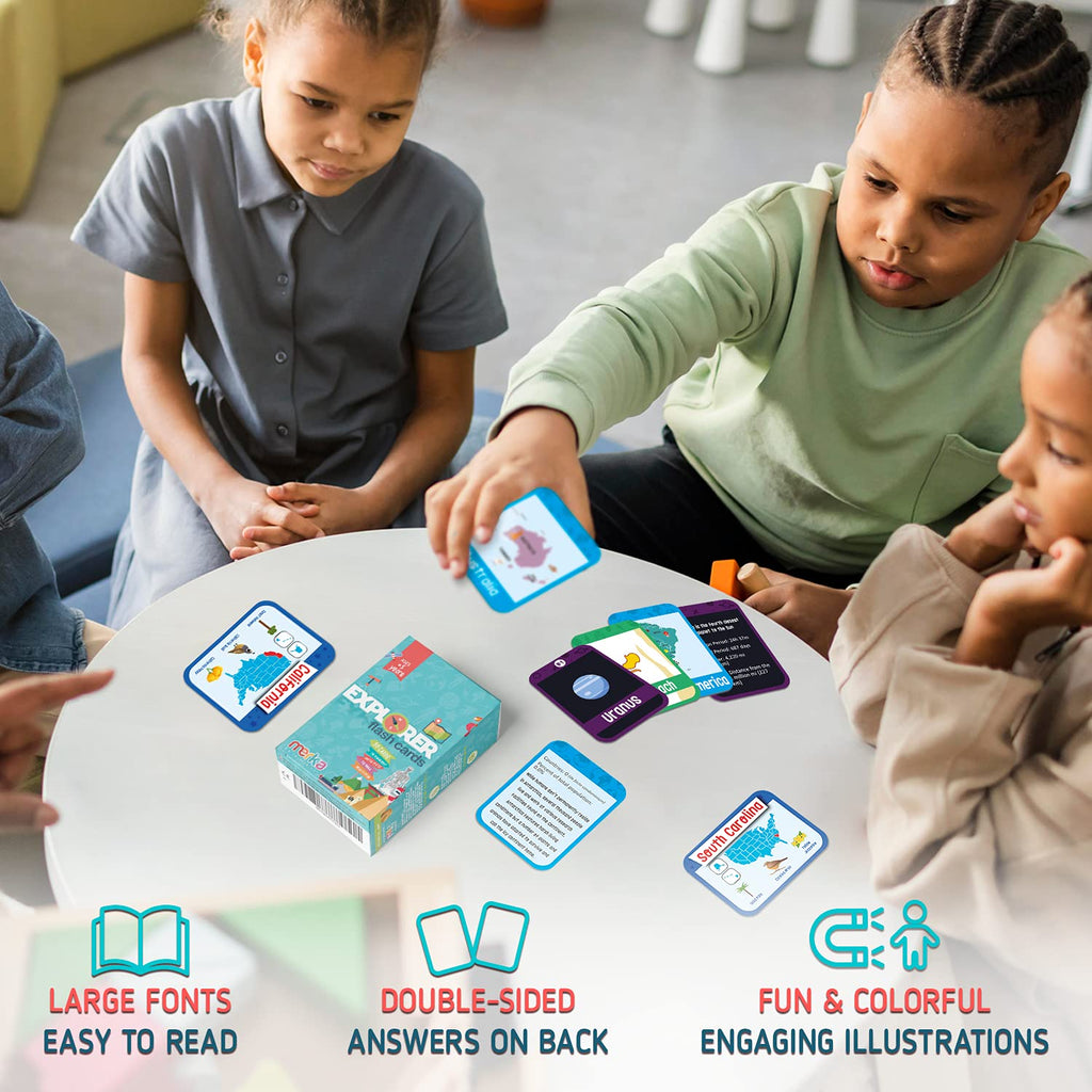 merka Science Flash Cards for Kids – 90-Count Waterproof Deck Covering Solar System, Human Anatomy & Geography