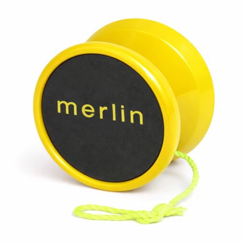 Merlin Responsive Yo-Yo by Yoyo King – Beginner-Friendly with Narrow C Bearing, Silicone Response & Extra String (Yellow)