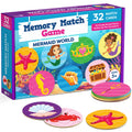 Mermaid Matching Game for Girls 4-6 - 32-Piece Memory Card Game with Storage Box - Momo & Nashi