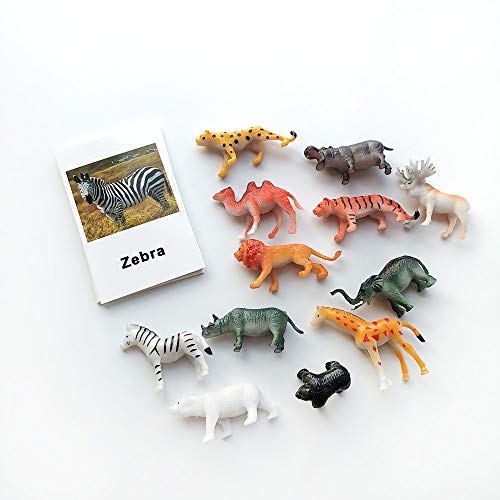MEROCO Montessori Animal Match – Forest Animal Figurines with Matching Cards for Toddlers and Preschoolers