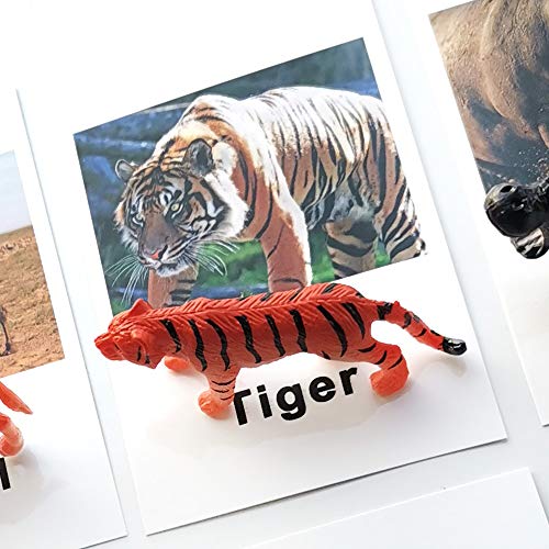 MEROCO Montessori Animal Match – Forest Animal Figurines with Matching Cards for Toddlers and Preschoolers