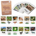 MEROCO Montessori Animal Matching Set - 12 Farm Animal Figurines with Matching Cards for Preschool Language Learning