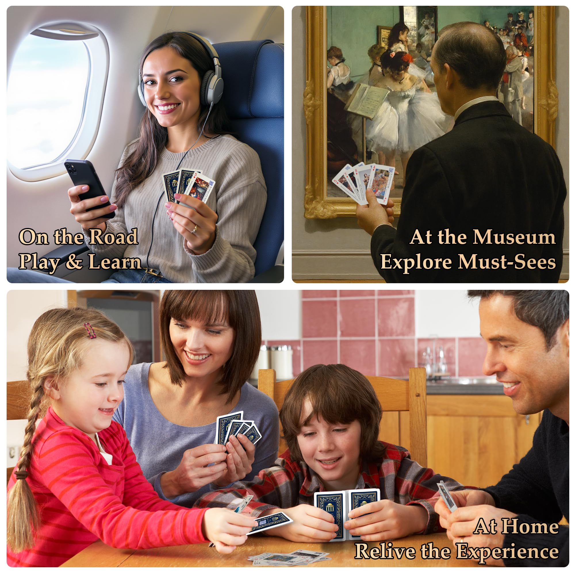 merryhome Arts of Playing Cards with QR Audio Guides - The National Gallery of Art x Discover Art & Play Cards | 54 Masterpieces | Museum Deck