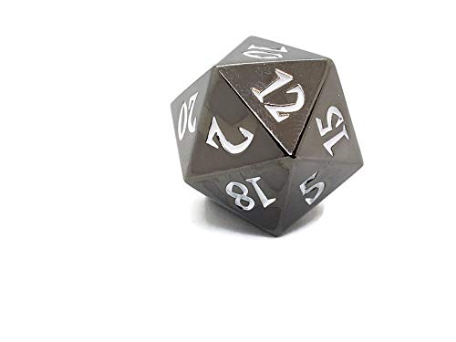 Metal D20 F*** Dice – Heavy Zinc Alloy Critical Fail Die for D&D, Pathfinder (Black)