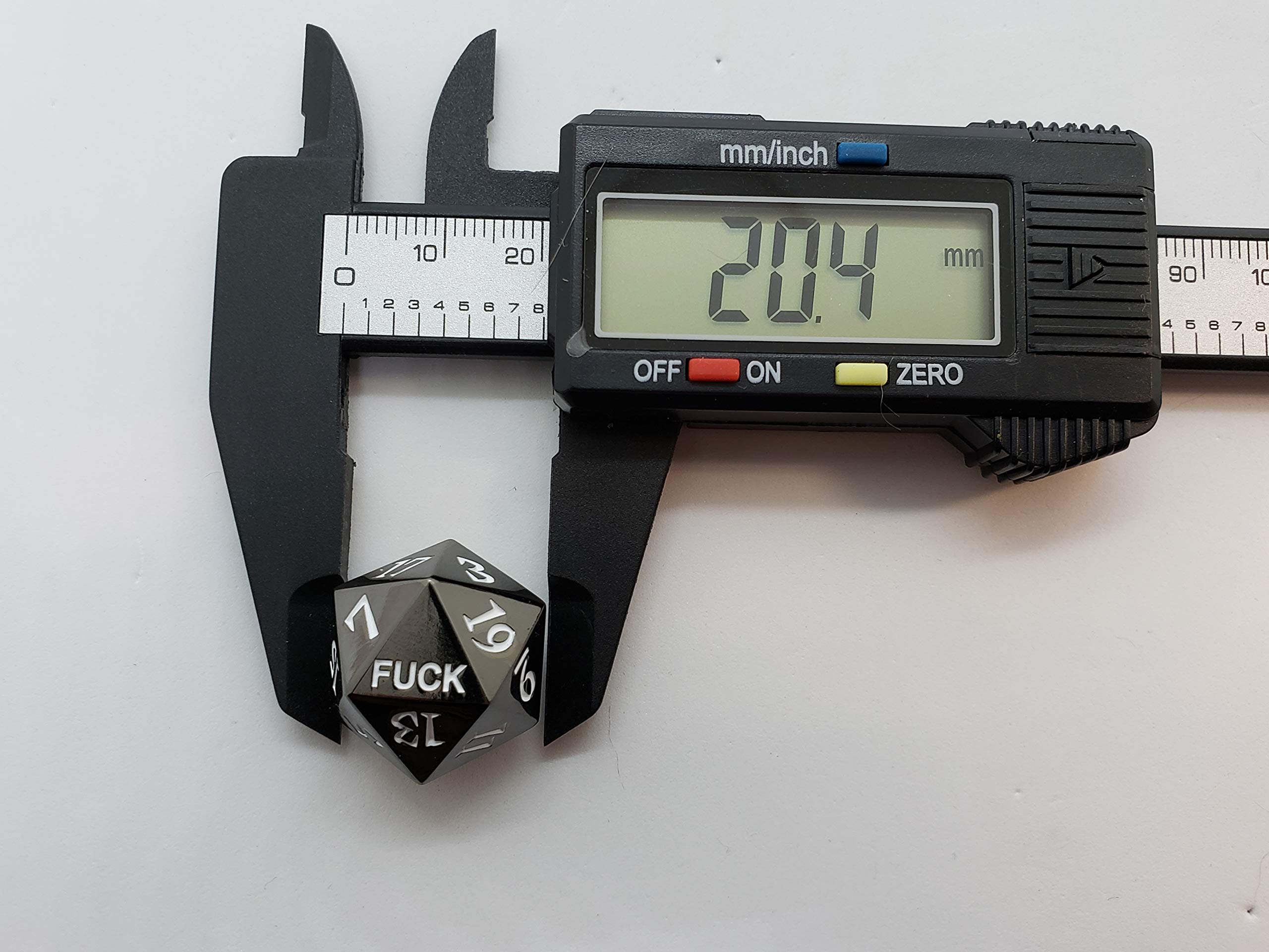 Metal D20 F*** Dice – Heavy Zinc Alloy Critical Fail Die for D&D, Pathfinder (Black)