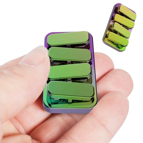 Metal Fidget Slider EDC Fidget Clicker – Magnetic Stress Relief Toy for Adults (Multicolor)