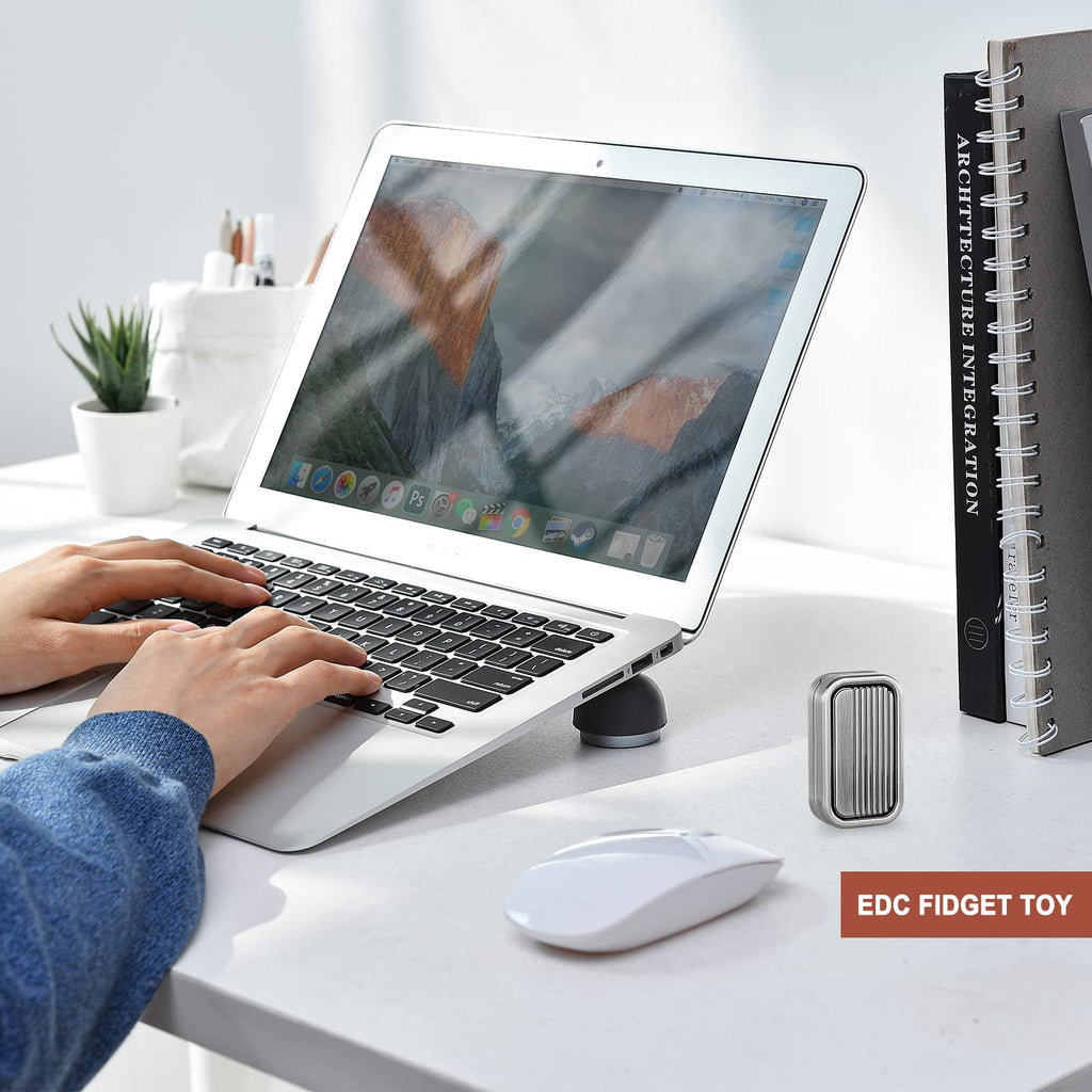 Metal Fidget Slider Magnetic Toy for Adults – EDC Stress Relief with Haptic Click – Stainless Steel Desk Toy (Silver, CP3)