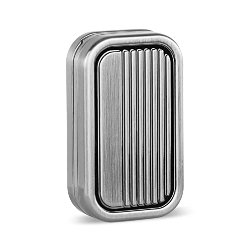 Metal Fidget Slider Magnetic Toy for Adults – EDC Stress Relief with Haptic Click – Stainless Steel Desk Toy (Silver, CP3)