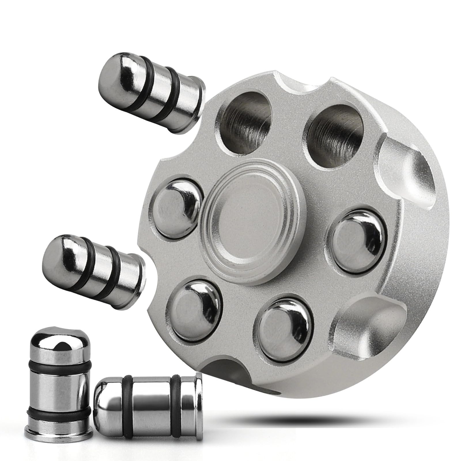 Metal Gear Fidget Spinner – Silent Aluminum Alloy Toy with Fiber Case for Adults & Kids