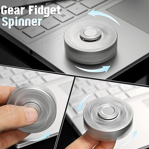 Metal Gear Fidget Spinner – Silent Aluminum Alloy Toy with Fiber Case for Adults & Kids