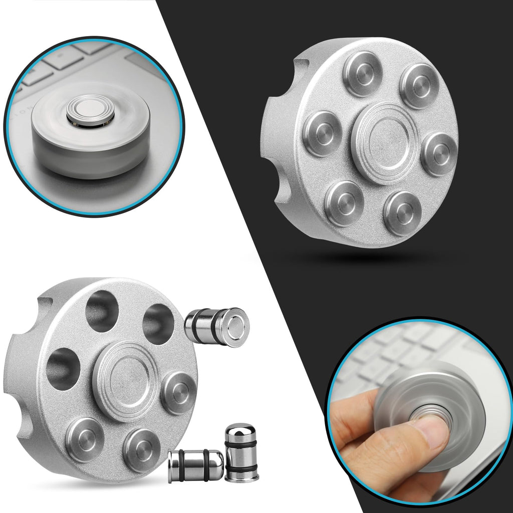 Metal Gear Fidget Spinner – Silent Aluminum Alloy Toy with Fiber Case for Adults & Kids