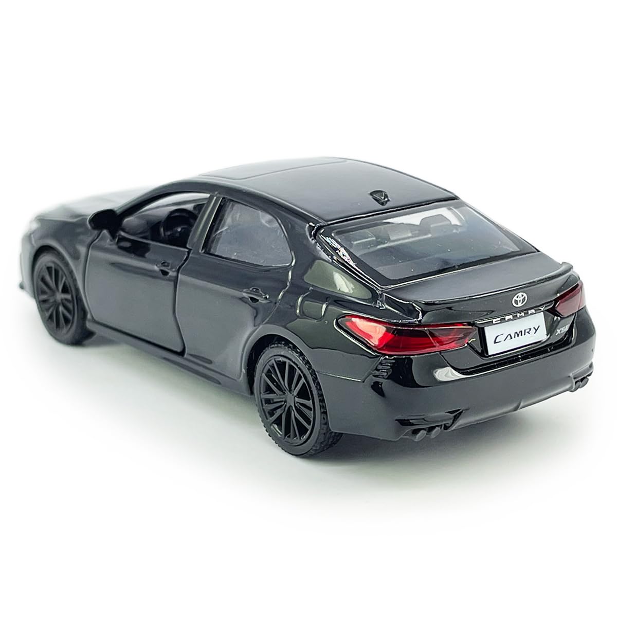 Metanyl 1/36 Scale Camry XSE 2022 Diecast Car - Black, Pull Back, Doors Open, Alloy Metal Toy for Boys & Collectors