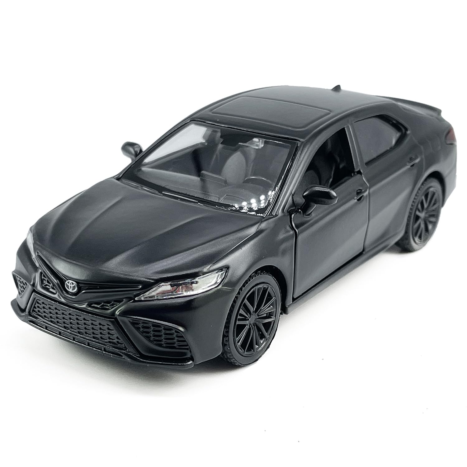 Metanyl 1/36 Scale Camry XSE 2022 Diecast Car – Matt Black, Pull Back, Opening Doors