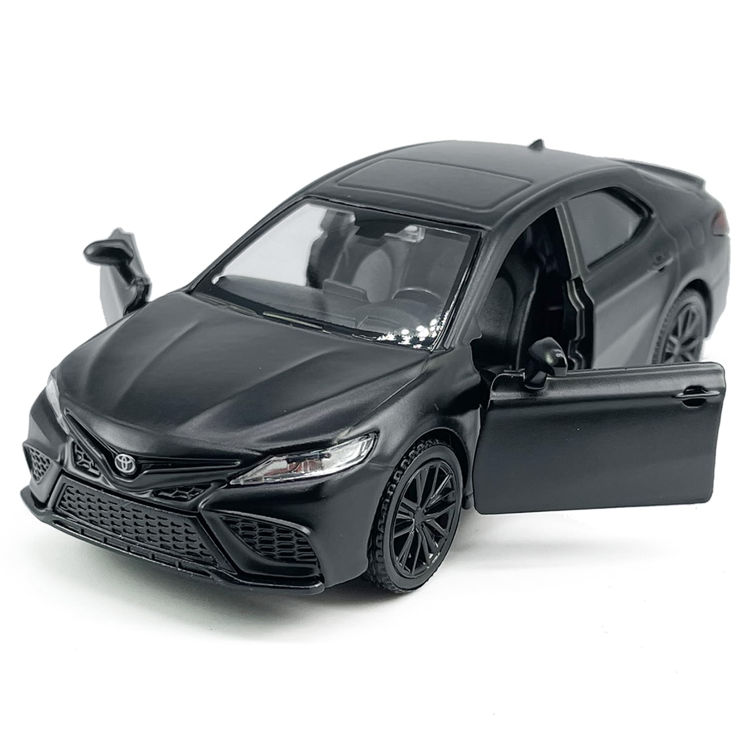 Metanyl 1/36 Scale Camry XSE 2022 Diecast Car – Matt Black, Pull Back, Opening Doors