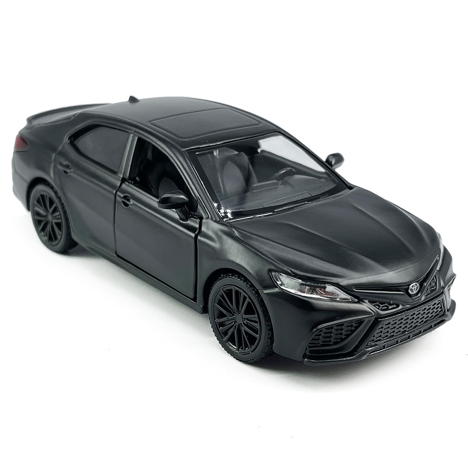 Metanyl 1/36 Scale Camry XSE 2022 Diecast Car – Matt Black, Pull Back, Opening Doors