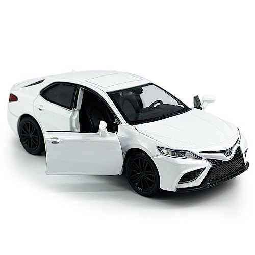 Metanyl 1/36 Scale Camry XSE 2022 Diecast Model Car - White, Pull-Back Action, Opening Doors, Metal Alloy