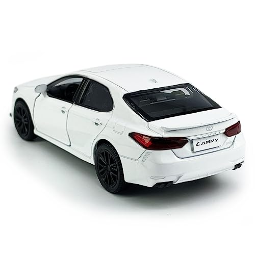 Metanyl 1/36 Scale Camry XSE 2022 Diecast Model Car - White, Pull-Back Action, Opening Doors, Metal Alloy