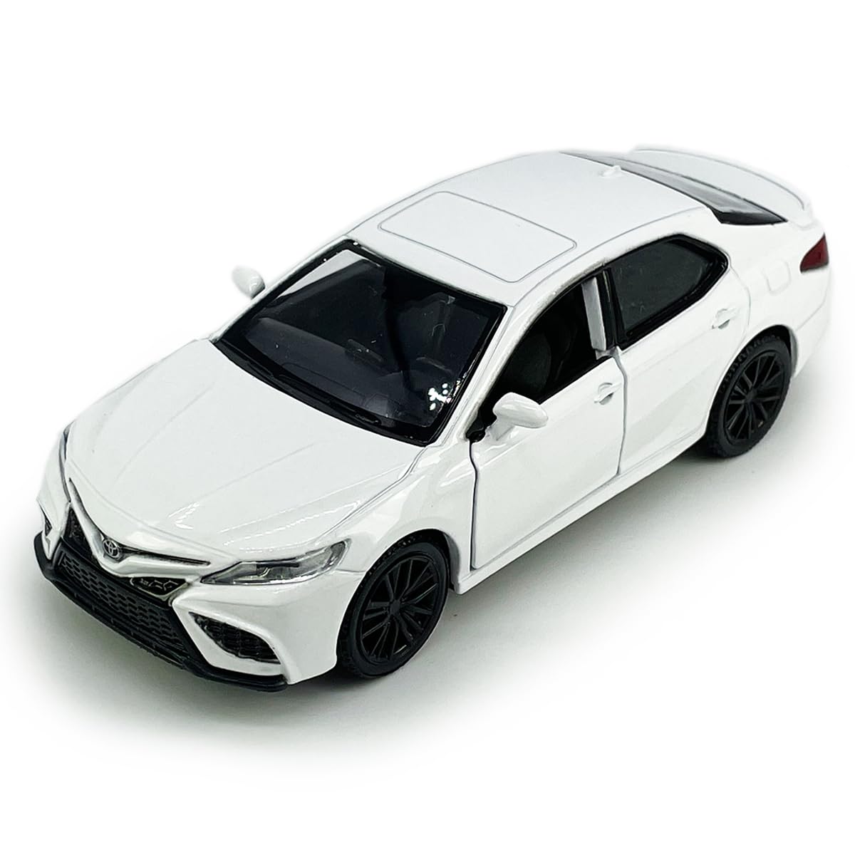 Metanyl 1/36 Scale Camry XSE 2022 Diecast Model Car - White, Pull-Back Action, Opening Doors, Metal Alloy
