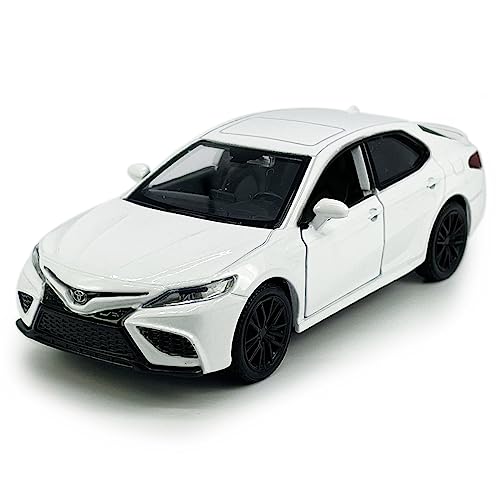Metanyl 1/36 Scale Camry XSE 2022 Diecast Model Car - White, Pull-Back Action, Opening Doors, Metal Alloy
